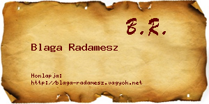 Blaga Radamesz névjegykártya